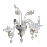 Glas-Applike, Italien/Murano, 19. Jhdt., dazu Satz von sieben kleinen Sockeln im Barock-Stil