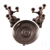 Dreiteiliges Tischset aus Eisenguss, Gie&szlig;erei Offenbach, um 1840/50