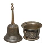 M&ouml;rser und Handglocke, Spanien, um 1700