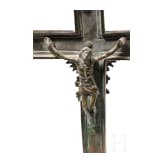Barockes Vortragekreuz aus Bronze, deutsch, um 1700