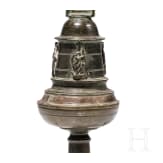 Barockes Vortragekreuz aus Bronze, deutsch, um 1700