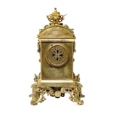 Bronze-Pendule mit S&egrave;vres-Porzellaneinlagen, Frankreich, 2. H&auml;lfte 19. Jhdt.