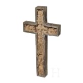 Zweiseitig beschnitzes Holzkreuz, S&uuml;dosteuropa, 17. - 18. Jhdt.
