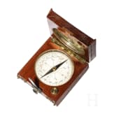 Graphometer in Kasten und Kompass, Frankreich, um 1900