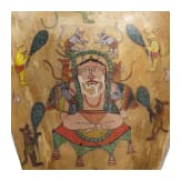Bemalte Rohhaut-Vase, Indien, 1. H&auml;lfte 20. Jhdt.