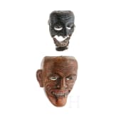 Zwei h&ouml;lzerne Masken, S&uuml;dostasien, um 1900