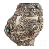 Silbermontiertes Schneckenhorn (Shankha), Tibet, 19. Jhdt.