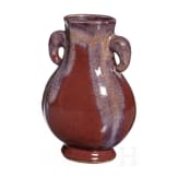 Kleine kupferrot-glasierte Vase mit Marke, China, Guangxu, 19. Jhdt.