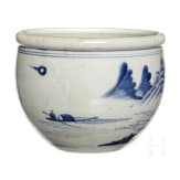 Hohe Sch&uuml;ssel, wei&szlig;-blau, China, fr&uuml;hes 20. Jhdt.