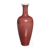 Rot glasierte Vase, China, sp&auml;te Qing-Dynastie