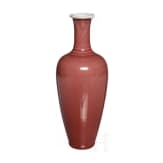Rot glasierte Vase, China, sp&auml;te Qing-Dynastie