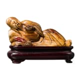 Elfenbeinfigur eines ruhenden Weisen, China, Qing-Dynastie