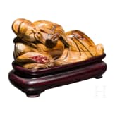 Elfenbeinfigur eines ruhenden Weisen, China, Qing-Dynastie
