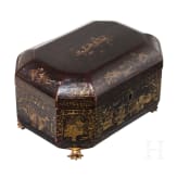Lack-Teedose mit Goldmalerei, China, 19. Jhdt.