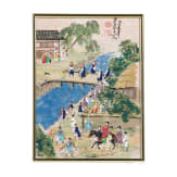 Drei farbige Tuschbilder, China, 20. Jhdt.