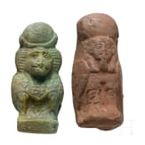 Zwei Amulettfiguren, alt&auml;gyptisch, 2. - 1. Jtsd. v. Chr.