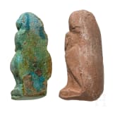 Zwei Amulettfiguren, alt&auml;gyptisch, 2. - 1. Jtsd. v. Chr.