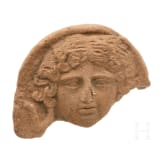 Griechisches Terrakotta-Antefix mit Gorgoneion, 3. - 2. Jhdt. v. Chr.