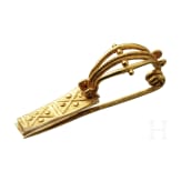 Goldene Miniatur-Bogenfibel, italisch, 8. Jhdt.
