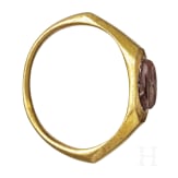 Goldring mit Gemme, r&ouml;misch, 2. - 3. Jhdt.