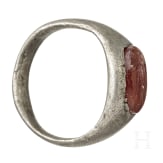 Silberner Ring mit Gemme, r&ouml;misch, 2. - 3. Jhdt.