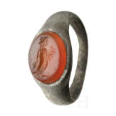 Silberner Ring mit Gemme, r&ouml;misch, 2. - 3. Jhdt.