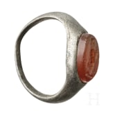 Silberner Ring mit Gemme, r&ouml;misch, 2. - 3. Jhdt.