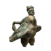 Miniaturbronze "Merkur auf Adler gelagert", r&ouml;misch, 2. - 3. Jhdt.