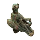 Miniaturbronze "Merkur auf Adler gelagert", r&ouml;misch, 2. - 3. Jhdt.