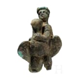 Miniaturbronze "Merkur auf Adler gelagert", r&ouml;misch, 2. - 3. Jhdt.