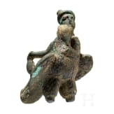 Miniaturbronze "Merkur auf Adler gelagert", r&ouml;misch, 2. - 3. Jhdt.