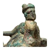 Miniaturbronze "Merkur auf Adler gelagert", r&ouml;misch, 2. - 3. Jhdt.
