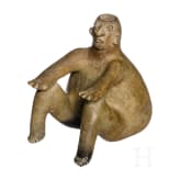 A Mexican seated hollow figure, Nayarit shaft tomb culture, 200 B.C. - 500 A.D.