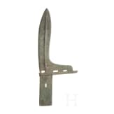 A Chinese bronze Ge dagger axe, Zhou dynasty, 8th - 3rd century B.C.