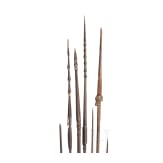 A bow and six spears, New Guinea