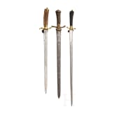 Three German hunting hangers, 18th/19th century