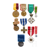 An order of the Crown of Italy - a Cross of the Knights with case and other awards, 20th century