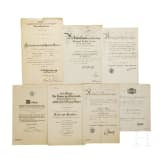 A group of certificates for Hauptmann von Steuben of the Guard Infantry, 1915 - 1933