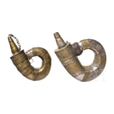 Two North African powder flasks, 19th century