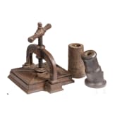 Two German salute cannons and a book press, 18th/19th century