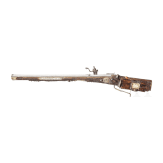 A wheellock rifle with staghorn stock, a historicism reproduction composed of original parts
