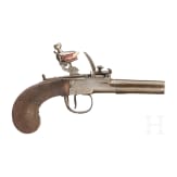 A Belgian flintlock pocket pistol, circa 1800