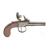 A flintlock pocket pistol by Rogers, England, circa 1800