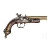 A seven-barrelled flintlock pistol, England, dated 1818