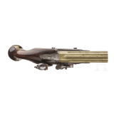 A seven-barrelled flintlock pistol, England, dated 1818