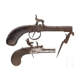two flintlock derringers, Li&egrave;ge, around 1820