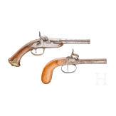 Two percussion pistols, 18th/19th century