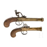 Two bronze pocket pistols, circa 1810