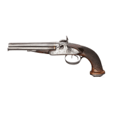 A French double-barrelled percussion pistol, circa 1830