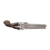 A French double-barrelled percussion pistol, circa 1830